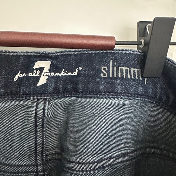 7 For All Mankind Blue Straight Leg Jeans - Picture 3 of 4